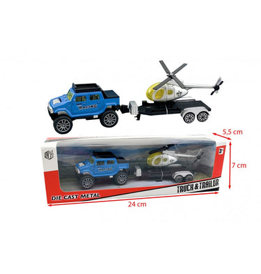 Die-Cast 4x4 Truck & Trailer Set